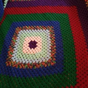 Large afghan knitted blanket